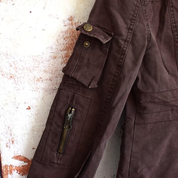 Women's BB Dakota Jacket with Snap On-Neck Faux Fur Liner SMALL Brown - Picture 13 of 15